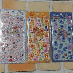 ディズニー　プチドロップシール　101匹わんちゃん　プーさん　スティッチ
