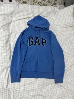 00s old gap ジップパーカー　ジップアップ　フェード　L 水色　青