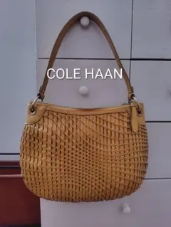 COLE HAAN レザーメッシュ ショルダーバッグ イエローのサムネイル