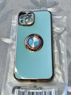 未使用　iPhone 14 ケース ライトブルー リングスタンド付き