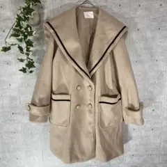 ミーア コート ベージュ ダブルボタン チェスターコート レディース 古着