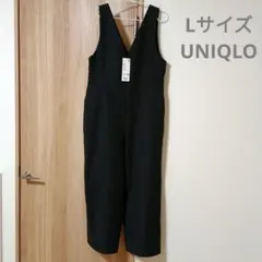 ユニクロ　新品　ブラック Vネック サロペットオールインワン　Lサイズ