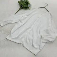 【無印良品】カーディガン　羽織　長袖　ホワイト　L  ムジルシリョウヒン
