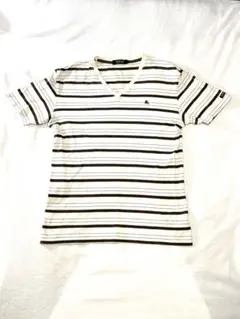 Burberry Black LabelボーダーTシャツ Vネックサイズ2（M）