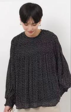 未使用　OPAQUE.CLIP ドット柄長袖ブラウス　42