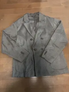 チェック柄ダブルブレストジャケット M