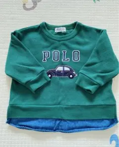 ［綺麗］petit main グリーン POLOトレーナーサイズ90