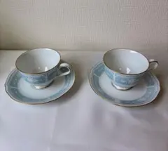 ノリタケ　レースウッドゴールド　カップ・ソーサー　2客
