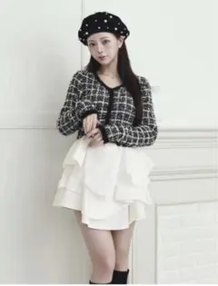 2026年最新】Darich ボリュームフリルツイードニットミニワンピースの