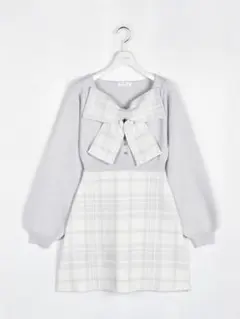 新品未使用✨evelyn リボンチェックニットワンピース