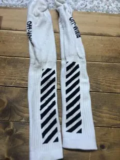 Off-White ストライプソックス ホワイト/ブラック