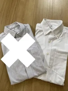 UNIQLO ドライノンアイロンジャージーシャツ/ボタンダウン 半袖 白