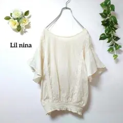 Lil nina（リルニーナ）レース装飾 フリルスリーブ ブラウス Mのサムネイル