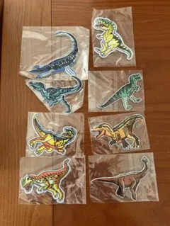 恐竜ワッペン 8枚セット カラフル　バラ売りなし。