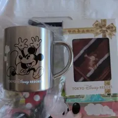 東京ディズニーリゾート ミッキーマウス サイン入りマグカップ＆ミニタオル