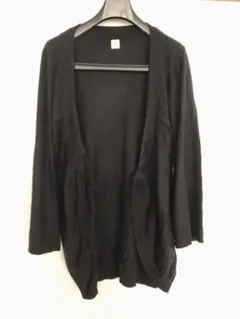 黒ニットカーディガン長袖レディースＦ人気　アンゴラ入り暖かい