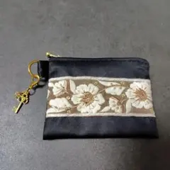 インド刺繍リボン　ミニポーチ