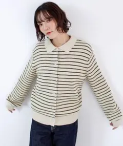 《26SS 新色追加》襟付きボーダーニット