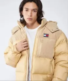 トミージーンズ★コーデュロイミックスパッファダウンジャケット L