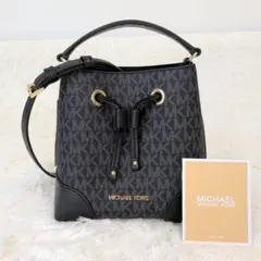 【美品】マイケルコース 2WAY バケット ショルダーバッグ シグネチャー 黒