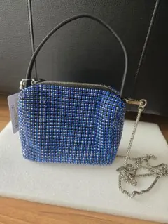 UNITED ARROWS　シャイニーミニバッグ　コバルトブルー