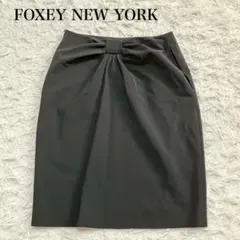 FOXEY NEW YORK ブラック タイトスカート リボン　フォーマル　上品のサムネイル