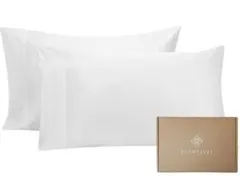 100%オーガニックコットン キング枕カバー 300スレッドカウント ベージュ