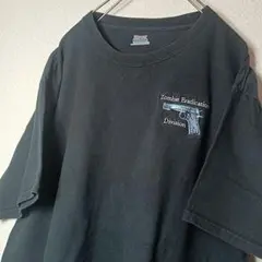 US古着 ゾンビ Zombie Eradication 刺繍 Tシャツ XL 黒