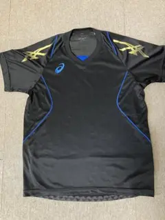 asics 卓球ウェア M 黒/青/金　Ｌサイズ