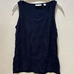 【NEW YORK & COMPANY】上品総レース タンクトップ ネイビー S