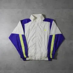 90s NIKE 銀タグ ナイロントラックジャケット ホワイト ブルー ボルトL