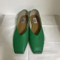 ⭐︎極美品⭐︎【ルタロン】GRISE グリーン フラットシューズ　日本製　23cm