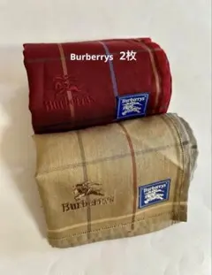 新品Burberrys ハンカチ2枚 ヴィンテージ ロゴ刺繍 ノバチェック柄