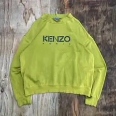 80s KENZO スウェット ピスタチオグリーン 襤褸 VINTAGE ロゴ