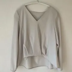 【グリーンレーベルリラクシング】グレー シャツ オケージョン サイズフリー