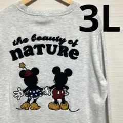 新品　ディズニー　ミッキー ミニー サガラ刺繍 長袖 薄手 トレーナー　3L