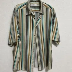 ストライプ 半袖シャツ Mサイズ