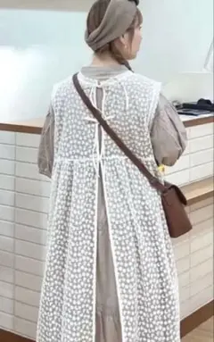 Ｓサイズ サマンサモスモス チュール刺繍前後2WAYノースリワンピース キナリ