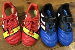 サッカー体育館シューズアディダスサイズ18cm19センチ　2足セット
