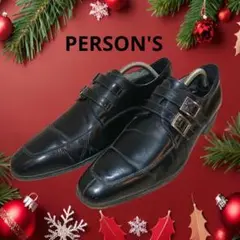 PERSON'S　ダブルモンクストラップシューズ　ブラック　26.5cm