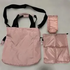COMME CA ISM ピンク マザーズバッグ 多機能ポケット付き