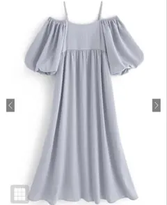 【新品・未使用】袖2way フレアワンピース　ブルー　夏服　フリーサイズ　袋入り