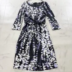 【美品】MATIERA マテリア カシュクール風デザインワンピース 紫 38Mのサムネイル
