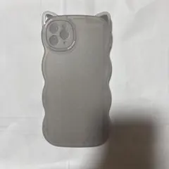 iPhone11promax用ケース 猫耳デザイン グレー