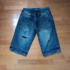 BACKNUMBER デニムショートパンツ ダメージ加工のサムネイル