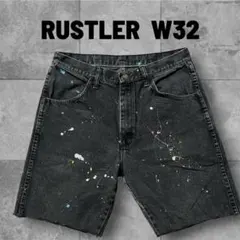 RUSTLER ペンキ加工 カットオフ ショートデニム W32のサムネイル
