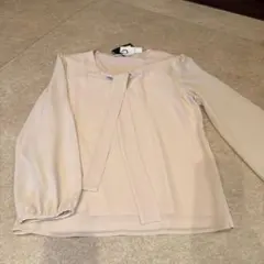 ANAYI ベージュ 長袖シャツ リボン付き