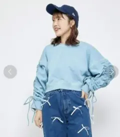 新品　ハローサンフランシスコ　ギャザースリーブスウェット