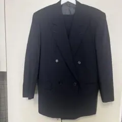 ミリオンテックスZ メンズ ブラックフォーマル ダブル6つボタン 礼服 