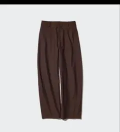 ユニクロ　ジャージーバレルレッグパンツ　ダークブラウン xs